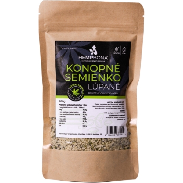 Konopné semená lúpané (200 g)
