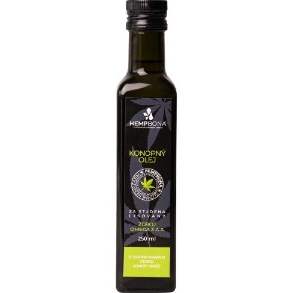 Konopný olej, za studena lisovaný (250 ml)