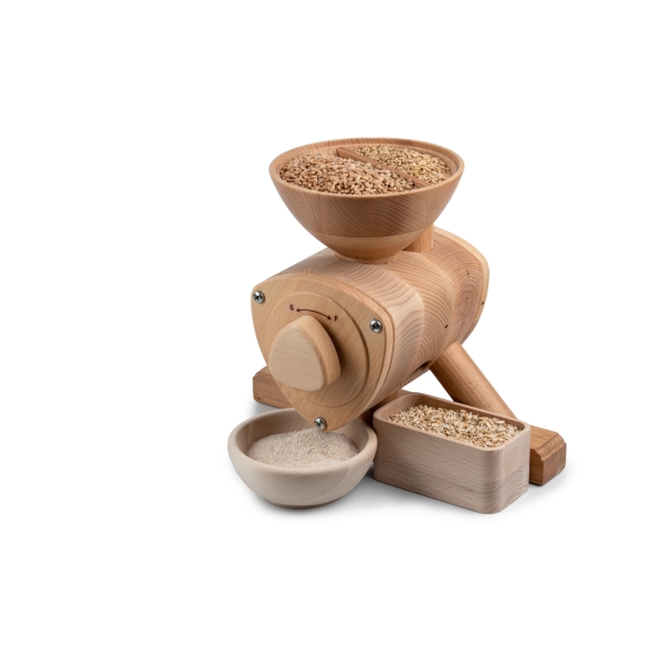 Kombinovaný ručný mlynček na obilie a vločkovač   Rumburak